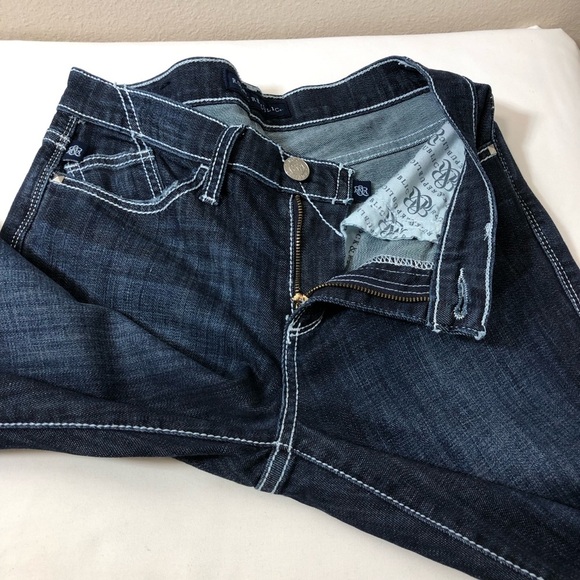 Rock & Republic Kasandra Embroidered Midrise Dark Blue  Wash Bootcut Jeans 4M - Picture 6 of 16